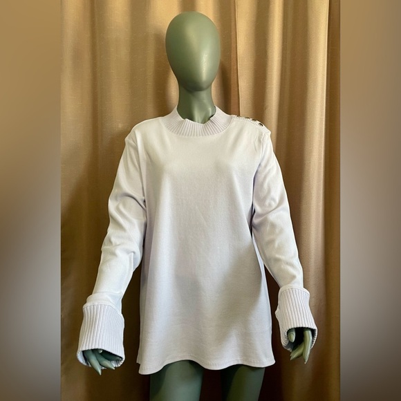 NWT Rafael Lavender Crew Neck Sweater Size Large Momcore Textured - Picture 1 of 7
